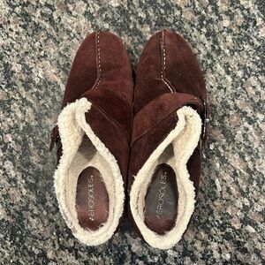 Brown Suede Mule Wedges Size 11